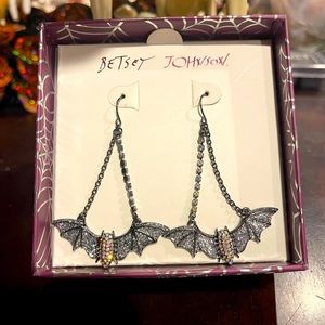 Betsey Johnson Halloween Bat Earrings